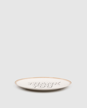 Bitossi Home White porcelain bread plate Thank You FTB00003