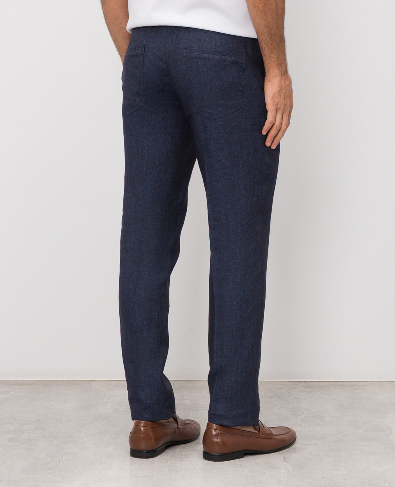 

Navy blue linen pants Bertolo Cashmere