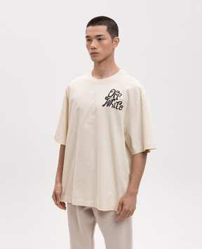 Off-White Yellow T-shirt with logo print 44MAA120S26J00M