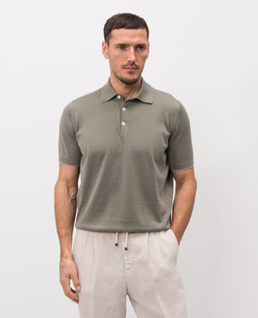 Brunello Cucinelli Khaki polo shirt M29800125