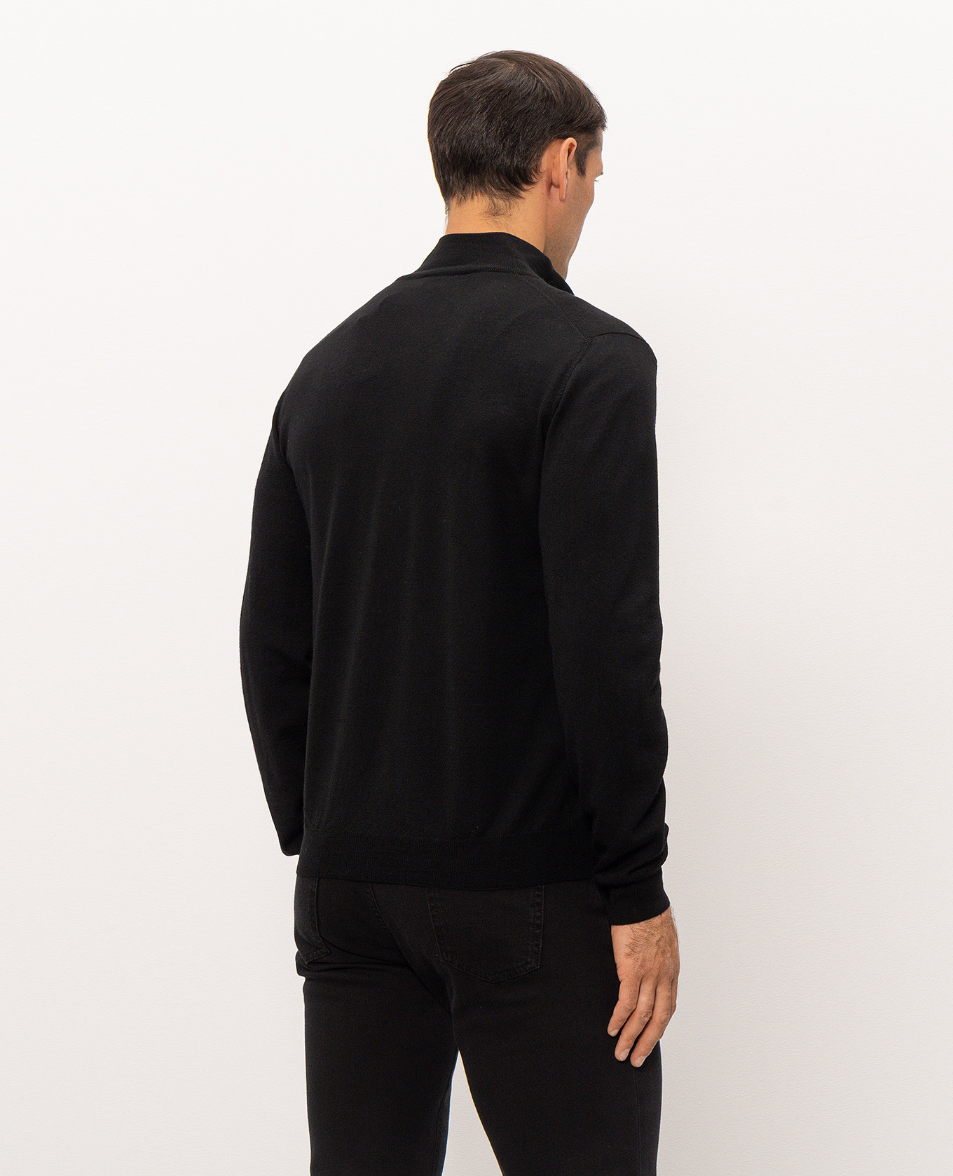 Black wool cardigan Enrico Mandelli 4