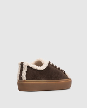 Inuikii Brown suede sneakers with fur 10010010242
