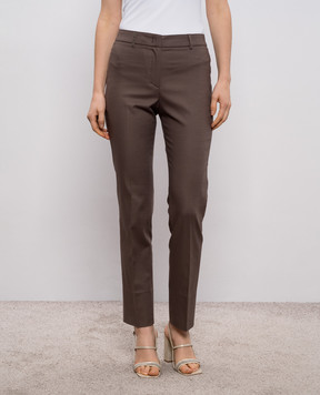 Peserico Brown pants with patch M04826J001953