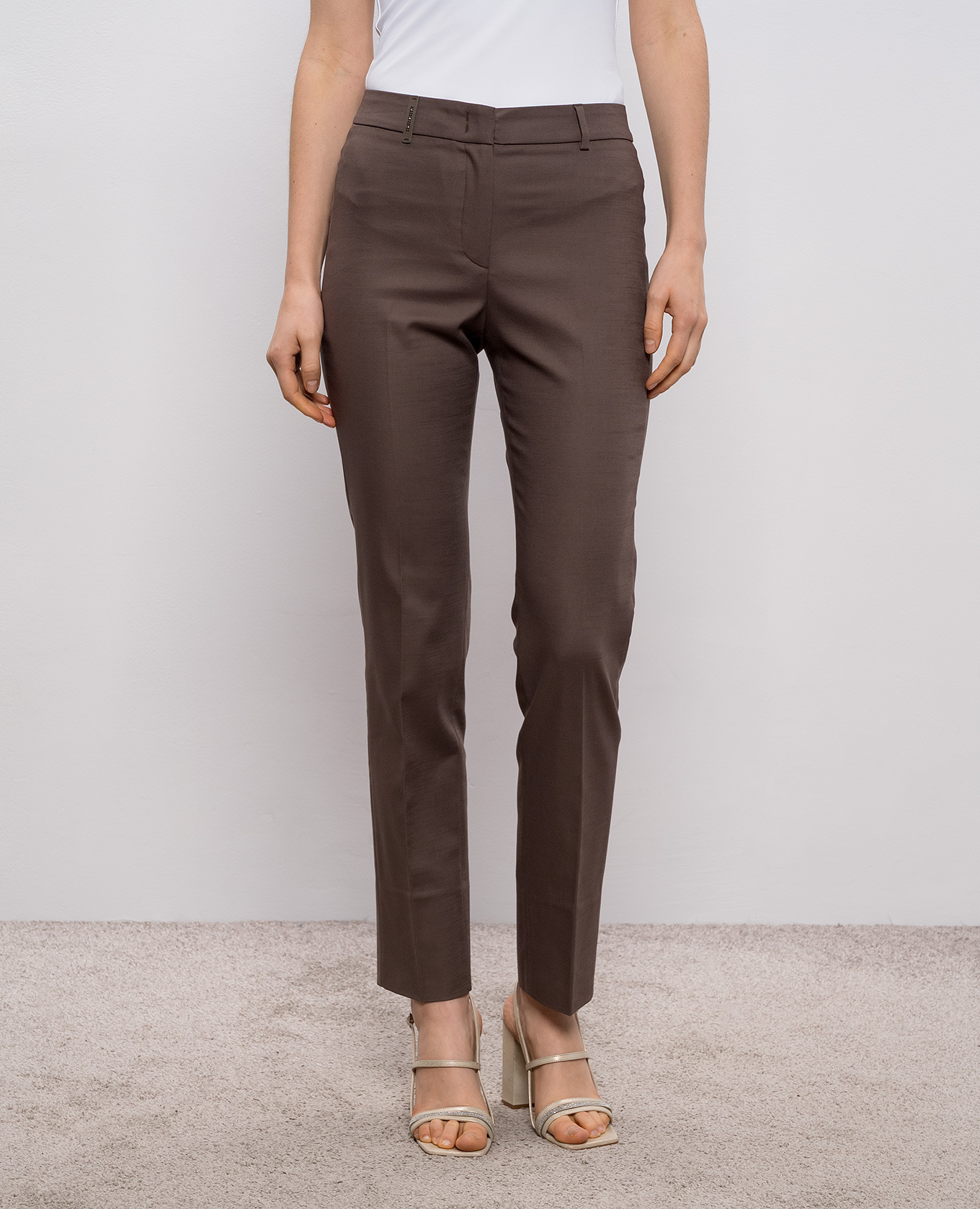 

Brown pants with patch Peserico