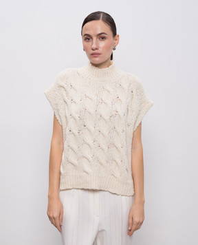 Peserico White alpaca wool vest S93119F0309193