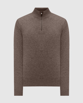 Agnona Brown cashmere sweater with logo K204U184K0711