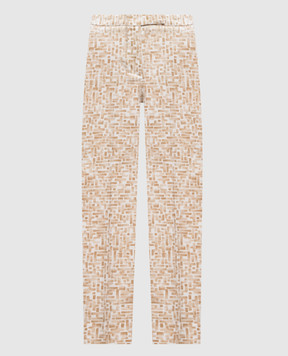 Peserico Beige printed pants P0495304749