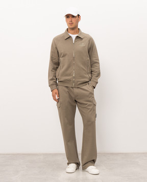 C.P. Company Khaki sports jacket with logo embroidery MSS027A005086W