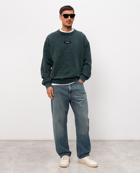 Dolce&Gabbana Green sweatshirt with logo patch G9CAKTG7P1R