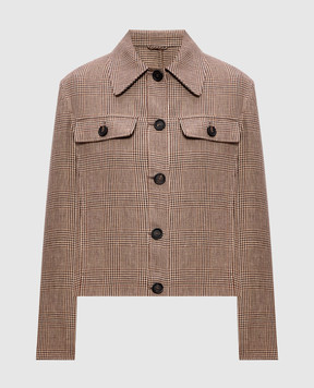Brunello Cucinelli Brown Windsor Check Linen Jacket ML1227583