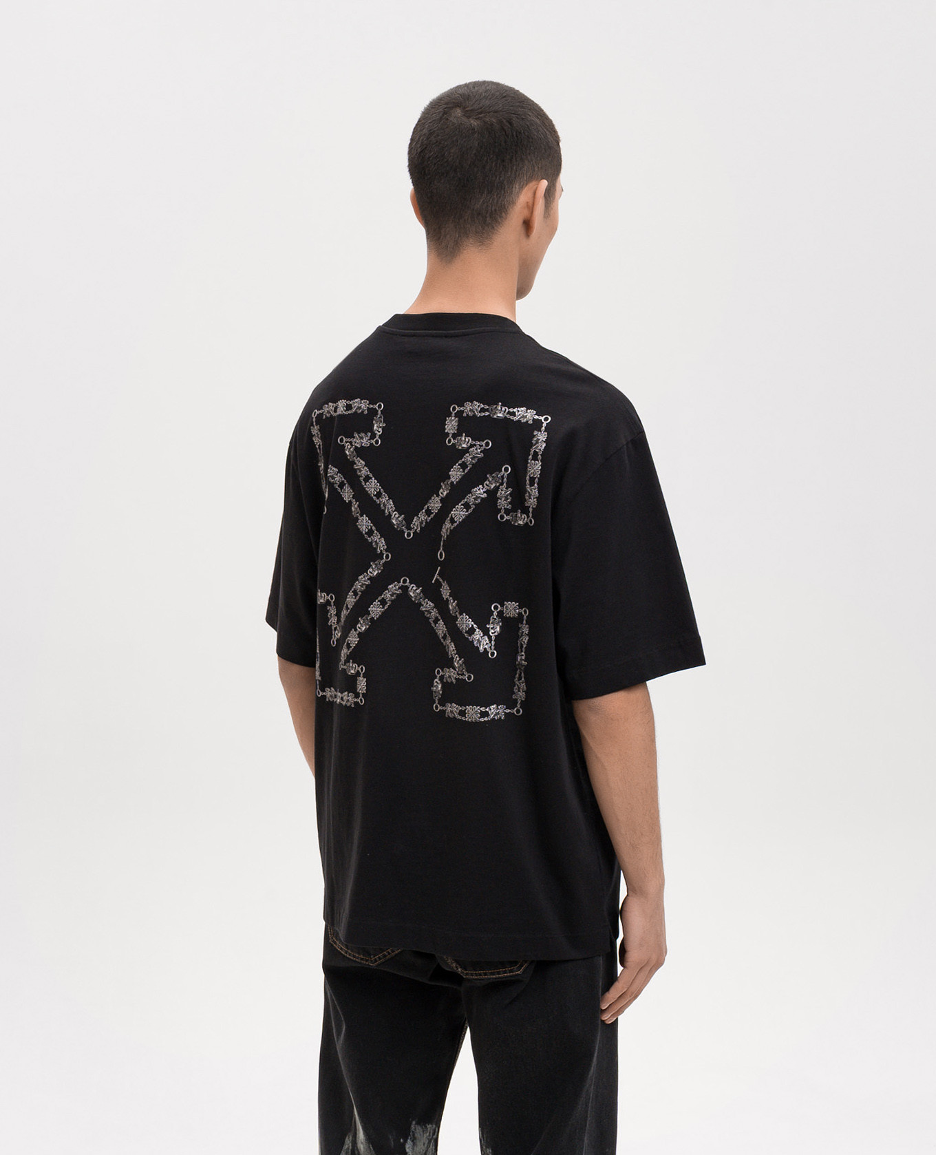 

Black T-shirt with Chain Arrow logo print Off-White