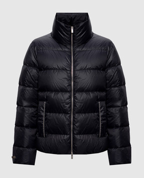 Peserico Blue quilted down jacket with monil chain A2412702200