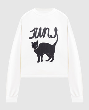 Juun.j White sweatshirt with print JW6141W020
