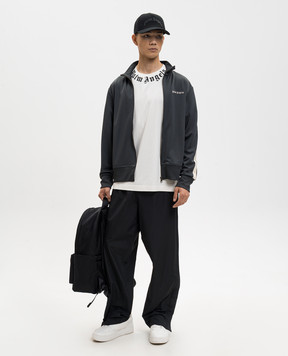 Palm Angels Grey sports jacket with logo embroidery PMBD058S26FAB001