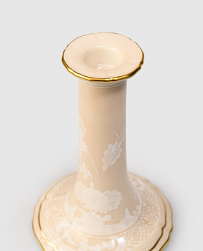 Ginori 1735 Beige porcelain candlestick Oriente Italiano 003RG00FCO001LX0150