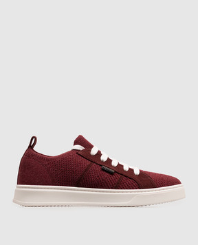 Brunello Cucinelli Children's burgundy sneakers made of wool, cashmere and silk BZ6001G432