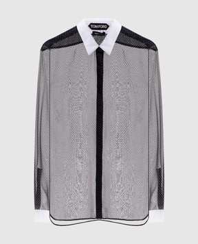 Tom Ford Black printed silk blouse CA3356FAP267