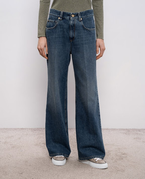 Brunello Cucinelli Blue jeans with a patch MA095P4045