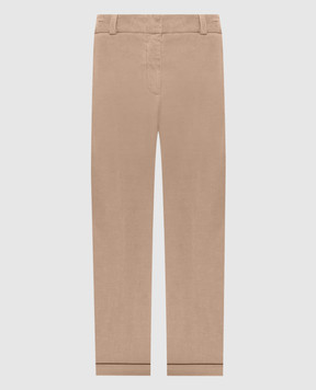 Peserico Beige corduroy pants with lapels P04680T303646