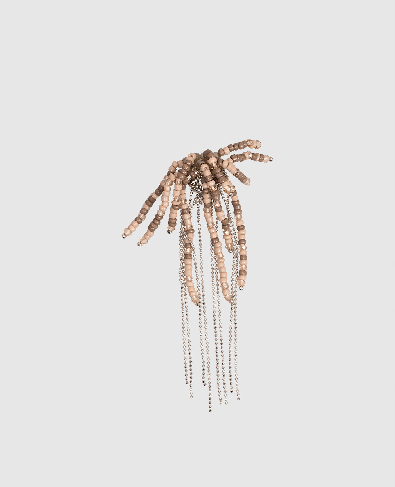 Beige clips with monil chain