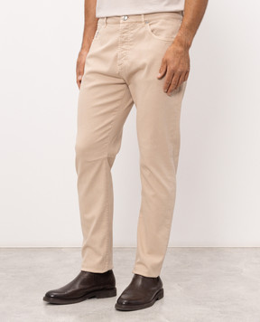 Brunello Cucinelli Beige jeans with patch and emblem M277PX1290