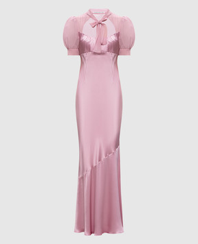 Alessandra Rich Pink silk maxi dress FABX4335F4376