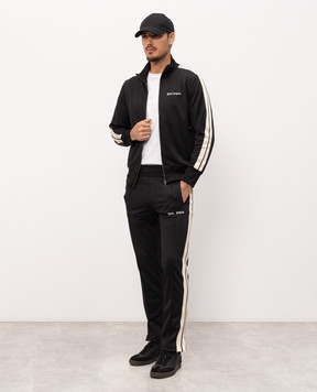 Palm Angels Black sports jacket with logo embroidery PMBD058S26FAB001