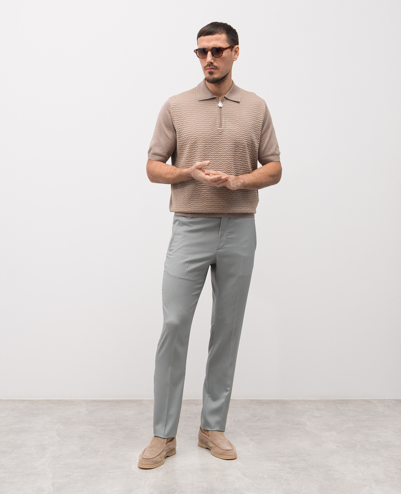 

Green wool and silk pants Stefano Ricci