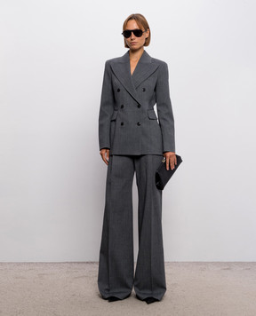 Ermanno Scervino Gray flared pants with patterned wool D496P301YAX