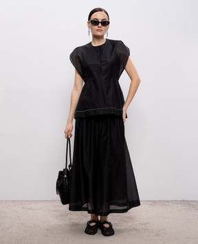 Peserico Black culottes with monil chain E04131D08372