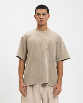 Off-White Laundry khaki logo print t-shirt 44MAA120F5J00O