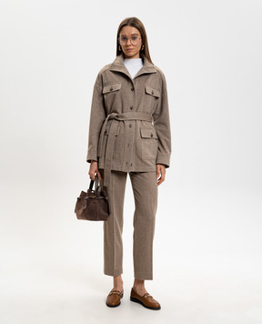 Yves Salomon Beige cashmere pants 26EYP041XXCAFL