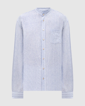 Agnona Blue striped linen shirt TD07U3YR3002