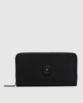 Stefano Ricci Black leather wallet with textured emblem PP440GUVHI1