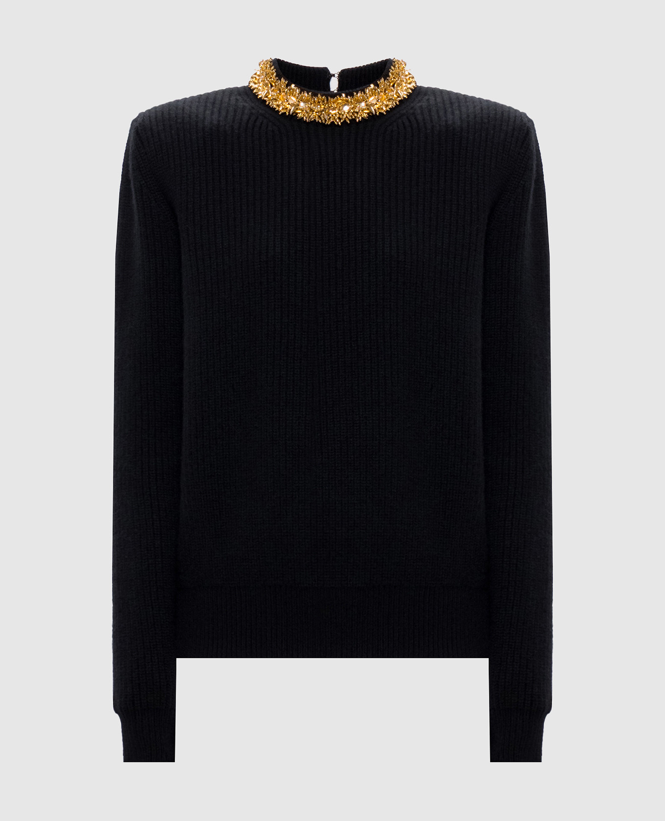 Maglione nero in lana e cashmere
