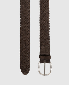 Orciani Brown suede braided belt U08318SUP