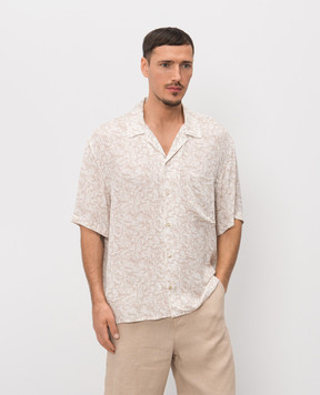 Trussardi Beige shirt with branded print 5040N000047NMS113T00