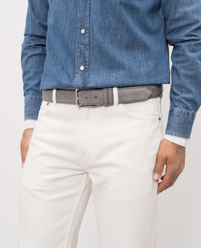 Cashmere&Whiskey Gray suede belt SUEDE