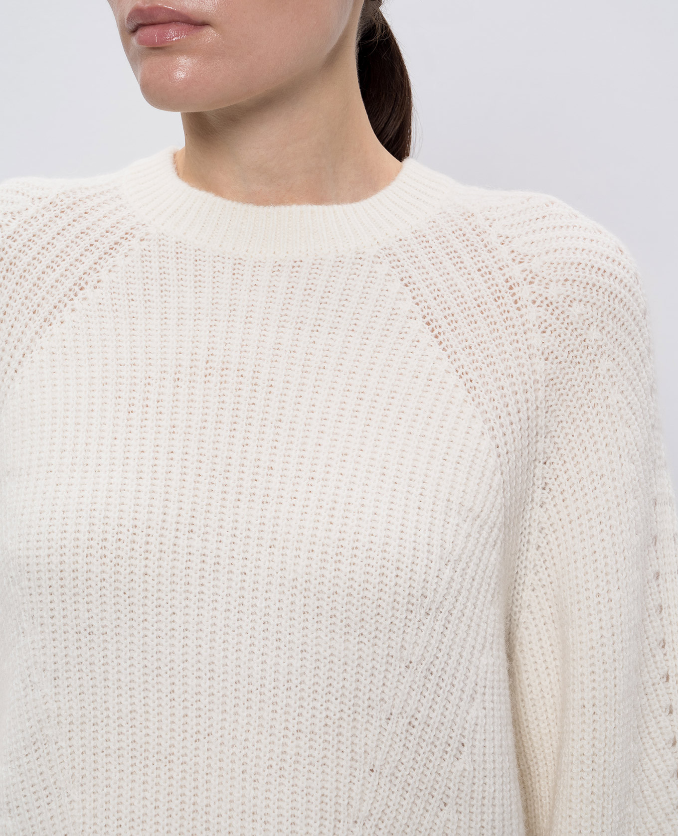 

White alpaca sweater with logo Twinset