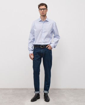 ISAIA Blue checkered shirt IM10TCKM496
