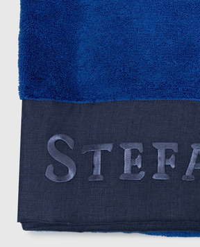 Stefano Ricci Blue terry towel with logo embroidery YTELM01E9UEAGLE1