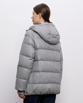 Peserico Gray down jacket with branded patch A24120DB1945