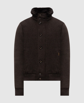 MooRER LEVION dark brown wool and cashmere down jacket LEVIONLE