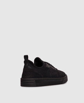 Stefano Ricci Black combination sneakers with textured logo UV23G6704SNWYTS