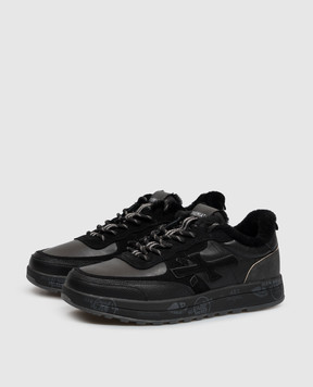 Premiata Nous black leather sneakers with fur NOUS8465M
