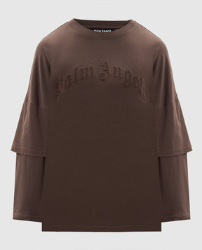 Palm Angels Brown long sleeve with logo PMAB05KS26JER001