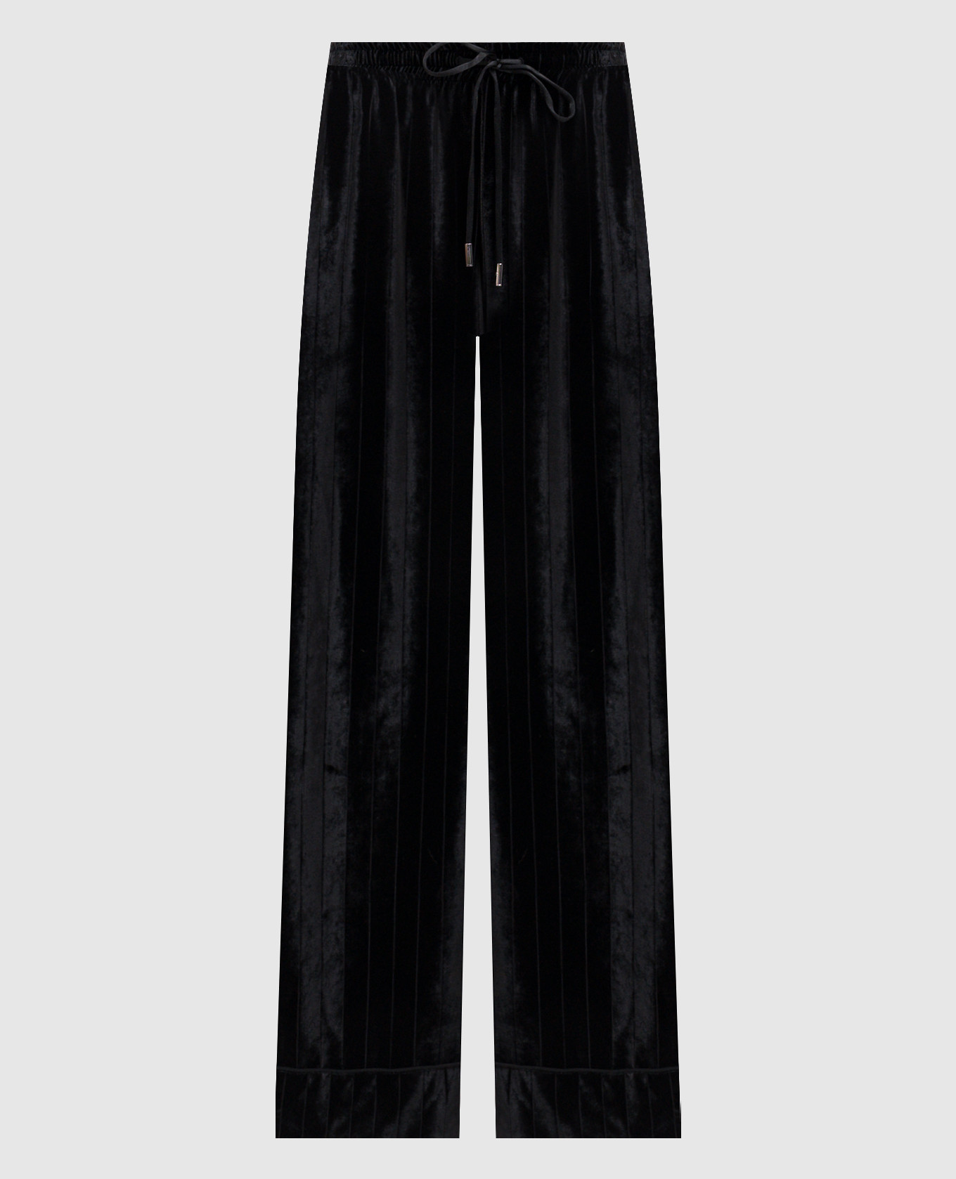 Black velvet pants with silk