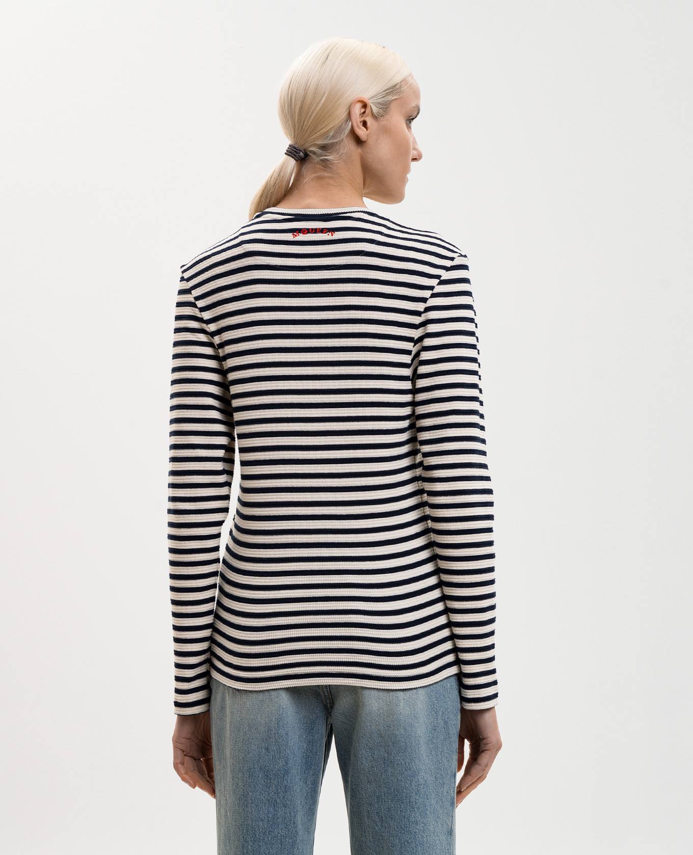 

White striped jumper with embroidered lettering Alexander McQueen