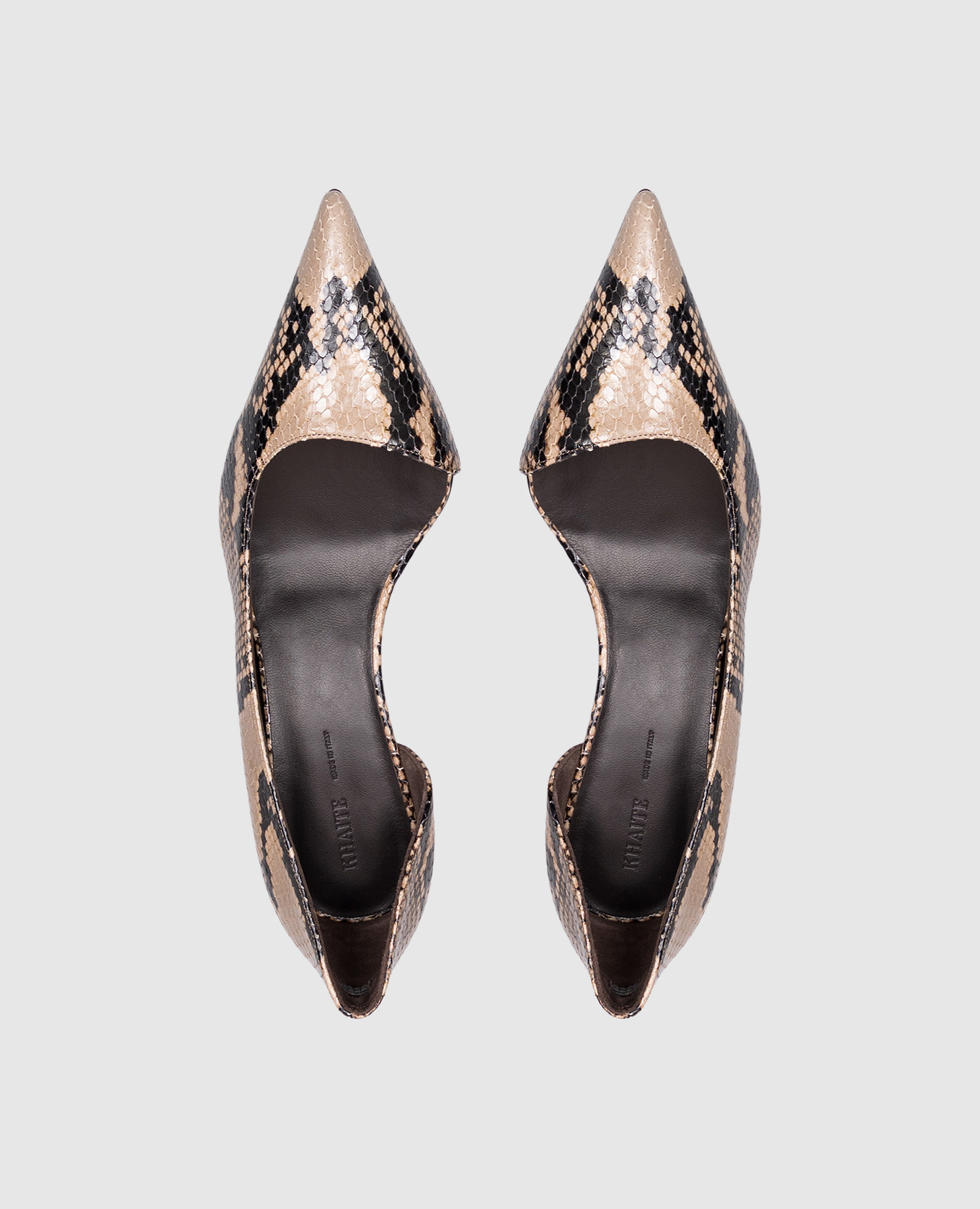 Jett D'Orsay brown leather shoes with reptile leather embossing Khaite 4