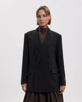Maison Margiela MM6 Black double-breasted jacket with wool S52BN0160M36020
